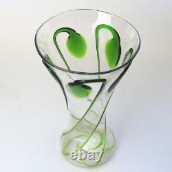 Large Stourbridge Art Nouveau Stuart Tadpole Liberty & Co glass Vase 31cm C. 1910
