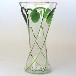 Large Stourbridge Art Nouveau Stuart Tadpole Liberty & Co glass Vase 31cm C. 1910