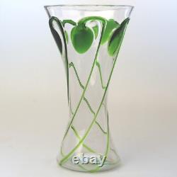 Large Stourbridge Art Nouveau Stuart Tadpole Liberty & Co glass Vase 31cm C. 1910