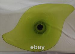 Large Vtg Art Nouveau Green Glass Pedestal Bowl withLoetz-Style Metal Base 20x12