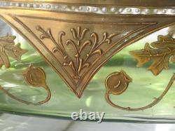 Large antique Art Nouveau Bohemian Moser fine hand gilded enamelled glass vase