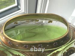 Large antique Art Nouveau Bohemian Moser fine hand gilded enamelled glass vase