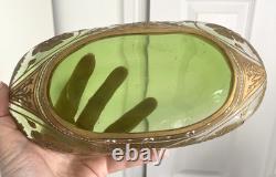 Large antique Art Nouveau Bohemian Moser fine hand gilded enamelled glass vase