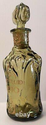 Late 1800's Ext Opio Opium Syrup Green Pharmacy Bottle. Art Nouveau! Rare