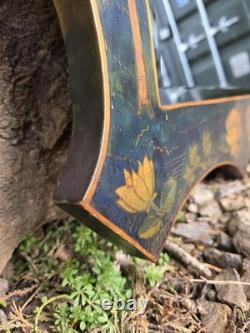 Late 19th-century Art Nouveau Wall Mirror Pokerwork Frame Floral & Berries