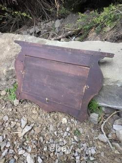 Late 19th-century Art Nouveau Wall Mirror Pokerwork Frame Floral & Berries