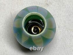 Lct Tiffany Favrile, Decorated Green Favrile Cabinet Miniature Vase, Art Nouveau