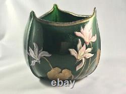 Legras Art Nouveau Art Glass Aventurine Vase Mont Joye Bohemian interest pontil