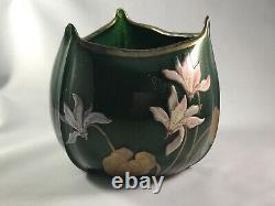 Legras Art Nouveau Art Glass Aventurine Vase Mont Joye Bohemian interest pontil