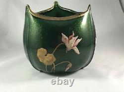 Legras Art Nouveau Art Glass Aventurine Vase Mont Joye Bohemian interest pontil