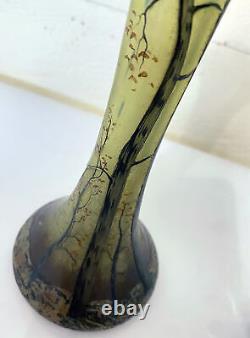 Legras Art Nouveau Art Nouveau Vase Cameo Glass Green Blue Etch Etched 1905