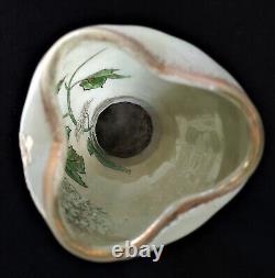 Legras Art Nouveau'Belgrade' Shape Ivy Leaf & Flowers Enamelled Glass Vase