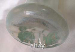 Legras Art Nouveau'Belgrade' Shape Ivy Leaf & Flowers Enamelled Glass Vase. 1