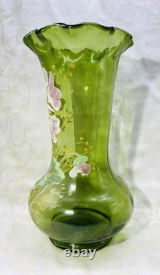 Legras Enamelled Glass Vase Emaille Fleurs Pavot Anemones Art Nouveau Jugendstil