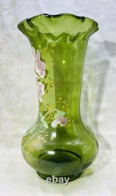 Legras Enamelled Glass Vase Emaille Fleurs Pavot Anemones Art Nouveau Jugendstil