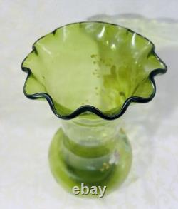 Legras Enamelled Glass Vase Emaille Fleurs Pavot Anemones Art Nouveau Jugendstil