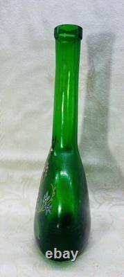 Legras Enamelled Glass Vase Flowers Art Nouveau Jugendstil 19Th Century