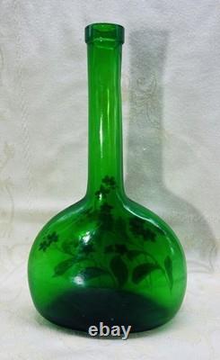 Legras Enamelled Glass Vase Flowers Art Nouveau Jugendstil 19Th Century