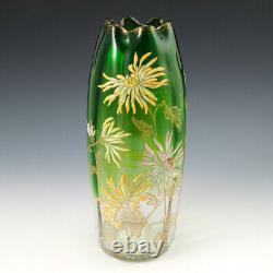 Legras Mont Joye Gilded and Enamelled Vase c1900