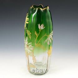 Legras Mont Joye Gilded and Enamelled Vase c1900