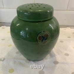 Liberty 1914 William Moorcroft 20cms high Flamminium Green Jar Burslem mark 1914