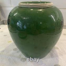 Liberty 1914 William Moorcroft 20cms high Flamminium Green Jar Burslem mark 1914