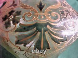 Light Green Moser Art Glass Vase Art Nouveau Design 4 1/4