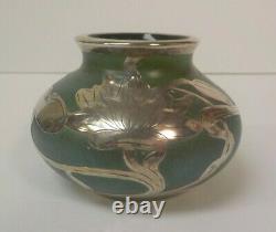 Loetz Art Glass 2.75 Cabinet Vase, Sterling Silver Overlay, c. 1885-1900