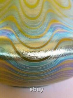 Loetz Art Glass Vase Decorated Waves Signed