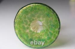 Loetz Art Nouveau Gold to Green Iridescent Oil Spot Art Glass Vase