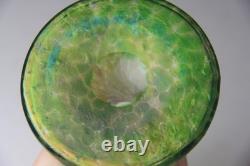 Loetz Art Nouveau Gold to Green Iridescent Oil Spot Art Glass Vase