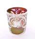 Loetz Art Nouveau Iridescent Green & Pink Glass Sterling Overlay Cup La Pierre