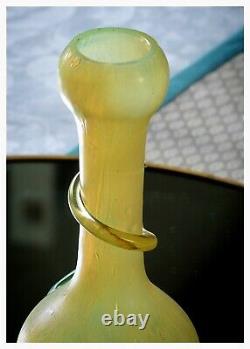 Loetz Art Nouveau Opalescent Oil Spot Serpent Snake Vase Czech Glass