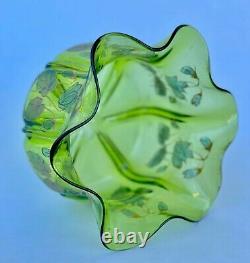 Loetz Art Nouveau Vase Enamel Flowers Decor