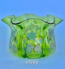 Loetz Art Nouveau Vase Enamel Flowers Decor