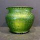 Loetz Bohemia Iridescent Crete Chine Art Nouveau Green Thread Vase Approx 4.5h