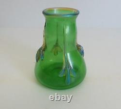 Loetz CRETA GLATT Art Glass Vase, Iridescent Accents, c. 1910