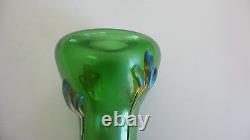 Loetz CRETA GLATT Art Glass Vase, Iridescent Accents, c. 1910