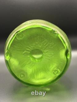 Loetz Creta Rusticana Art Nouveau Iridescent Green Vase