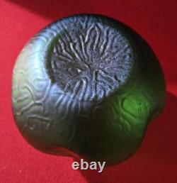 Loetz Creta Vase Antique Art Glass Bohemian Nouveau Green Iridescent