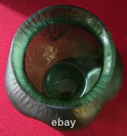 Loetz Creta Vase Antique Art Glass Bohemian Nouveau Green Iridescent