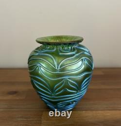 Loetz Formosa Crete Art Glass Cabinet Vase Iridescent Blown Glass Art Nouveau