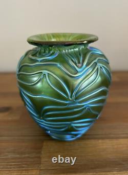 Loetz Formosa Crete Art Glass Cabinet Vase Iridescent Blown Glass Art Nouveau