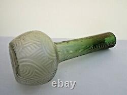 Loetz Fortuna Glass Vase Green to Candia Spiraloptisch Decor 1900 Bohemian Lotz