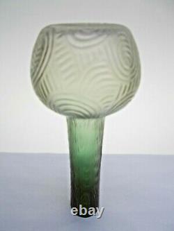 Loetz Fortuna Glass Vase Green to Candia Spiraloptisch Decor 1900 Bohemian Lotz