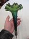 Loetz Glass Art Nouveau Green Iridescent Glass Epergne Trumpet Vase C1890s
