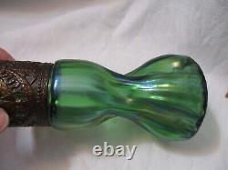 Loetz Glass Vase Art Nouveau 1905 Iridescent Green Twisted