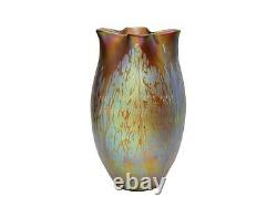 Loetz Glass Vase Phänomen Chestnut Medici 2/484 Argentor Basket Art Nouveau
