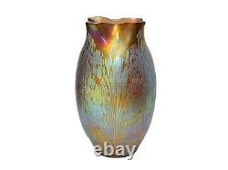 Loetz Glass Vase Phänomen Chestnut Medici 2/484 Argentor Basket Art Nouveau