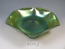 Loetz Green Papillon Iridescent Glass Bowl Art Nouveau